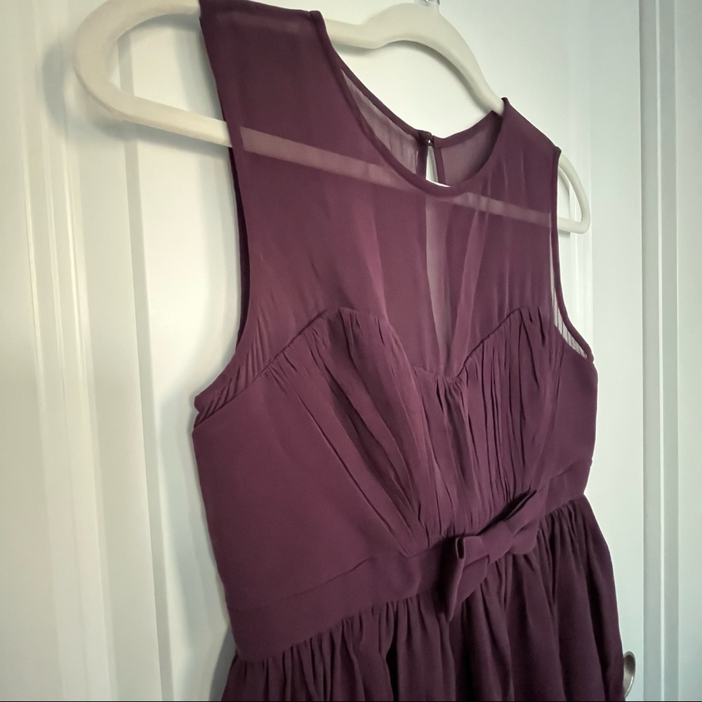 Anthropologie BHLDN Essere Savoy Bow Dress | Plum Purple | Size 2